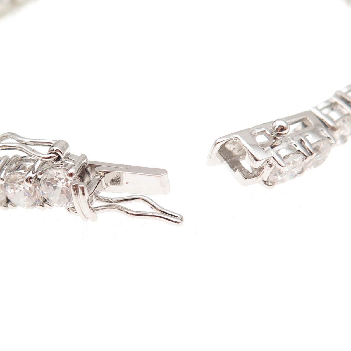 Ross Simons 925 Sterling Silver Round-Cut C Z Tennis Link Bracelet 7.5"