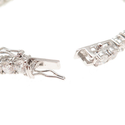 Ross Simons 925 Sterling Silver Round-Cut C Z Tennis Link Bracelet 7.5"