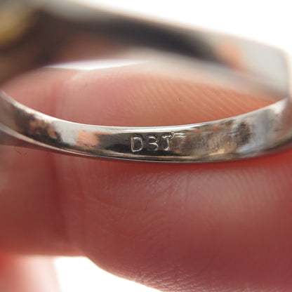 DBJ DEE BERKLE 925 Sterling Silver Vintage Faux Pearl & C Z Flower Ring Size 5.5