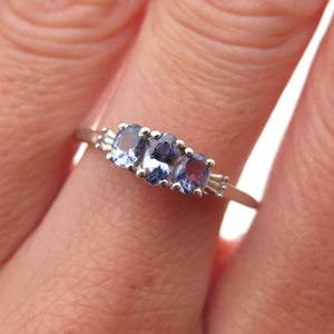 Chuck Clemency 925 Sterling Silver Real Oval-Cut Tanzanite Ring Size 8