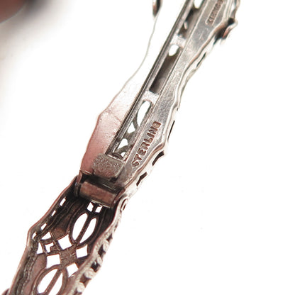 Esemco Sterling Silver Antique Rhinestone Filigree Bracelet 6.75" (broken link)