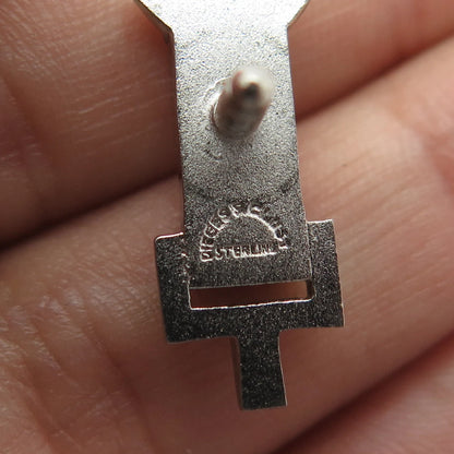925 Sterling Silver Vintage Dieges & Clust Enamel Pioneer Lapel Pin