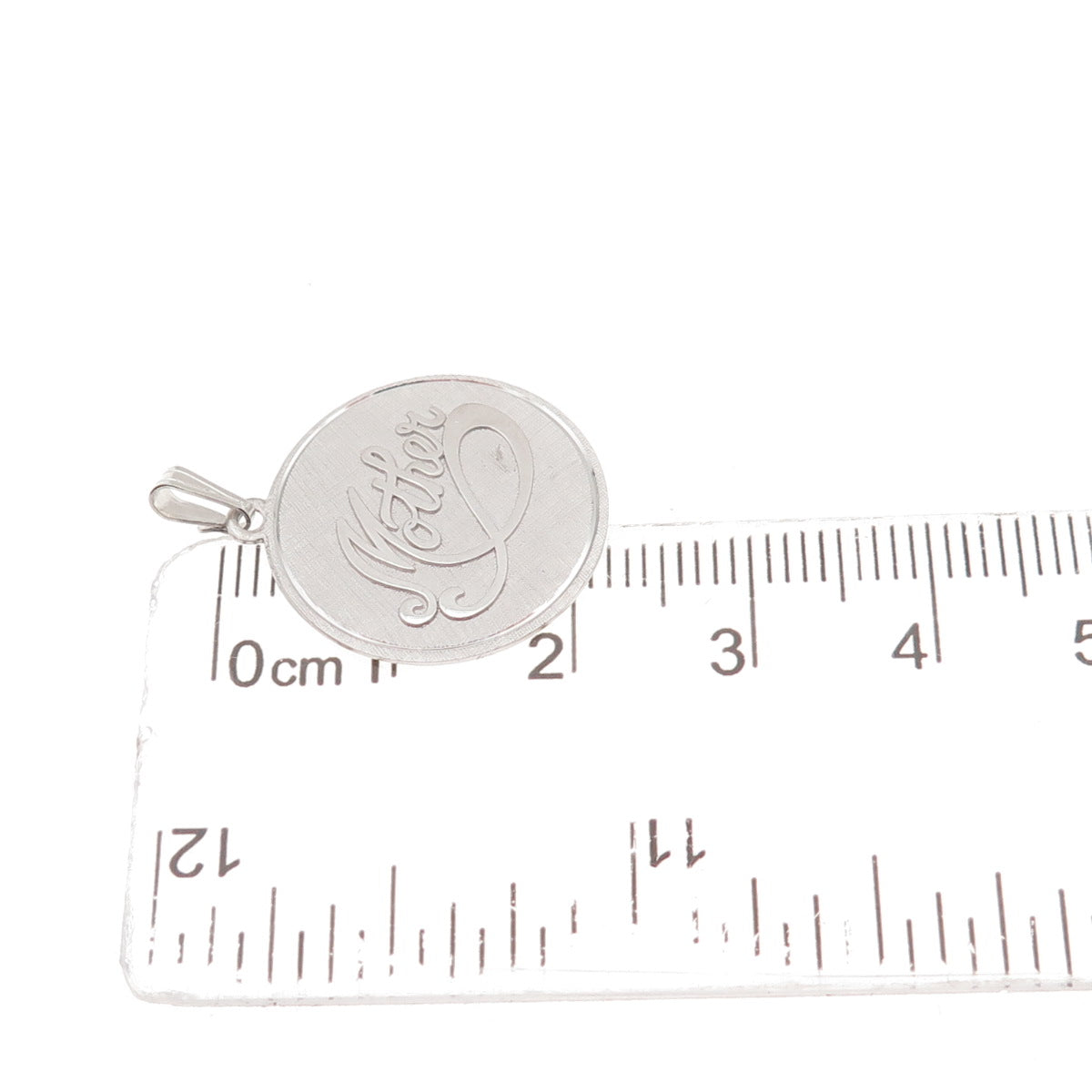 BEAU 925 Sterling Silver Vintage Mother Round Tag Charm Pendant