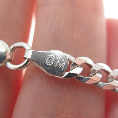 P. LUX 925 Sterling Silver Italy Curb Link Bracelet 7"
