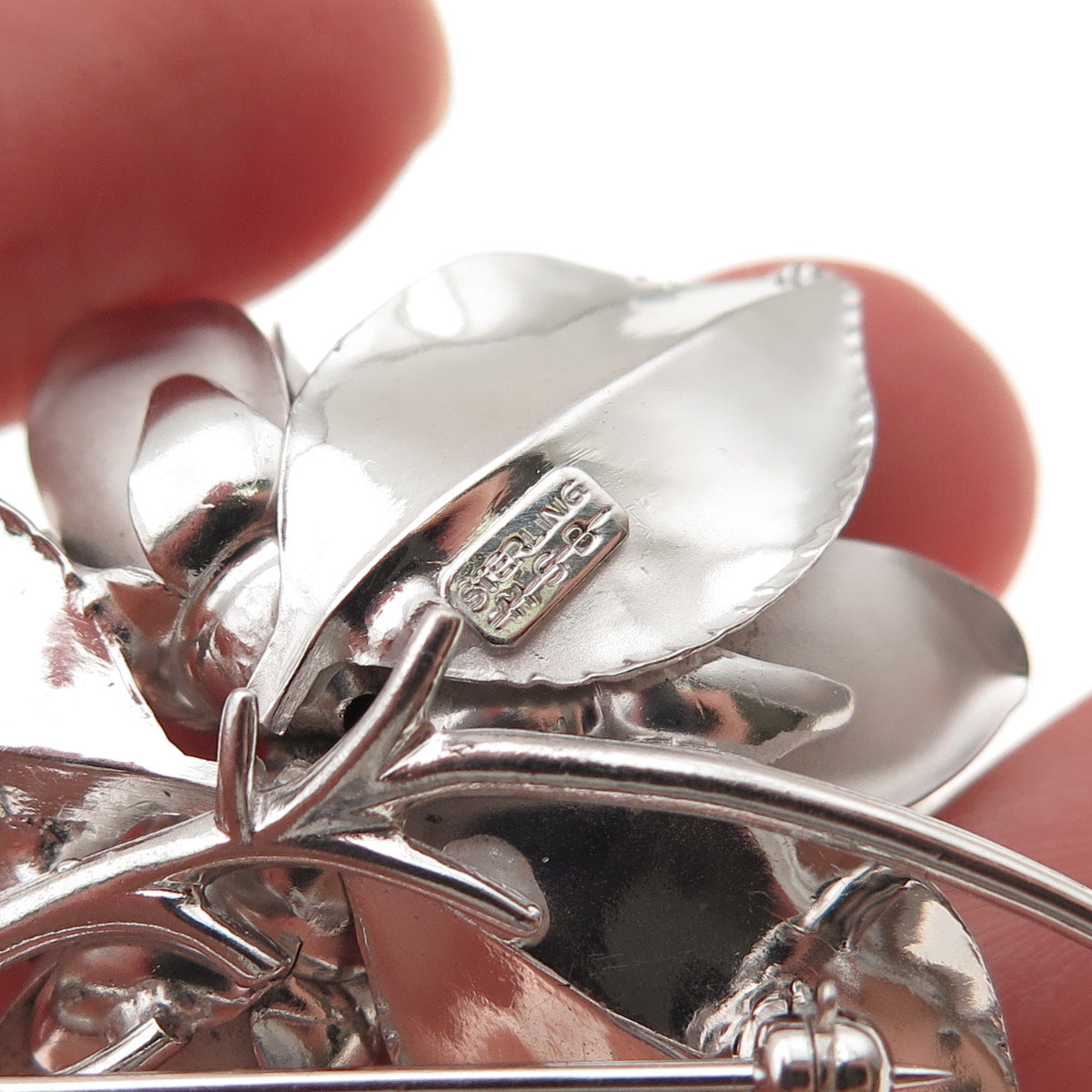Harry S Bick 925 Sterling Silver Vintage Flower Pin Brooch