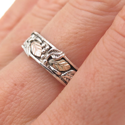 Coleman Co. 925 Sterling Silver 12K Multi-Gold Vintage Black Hills Ring Size 7