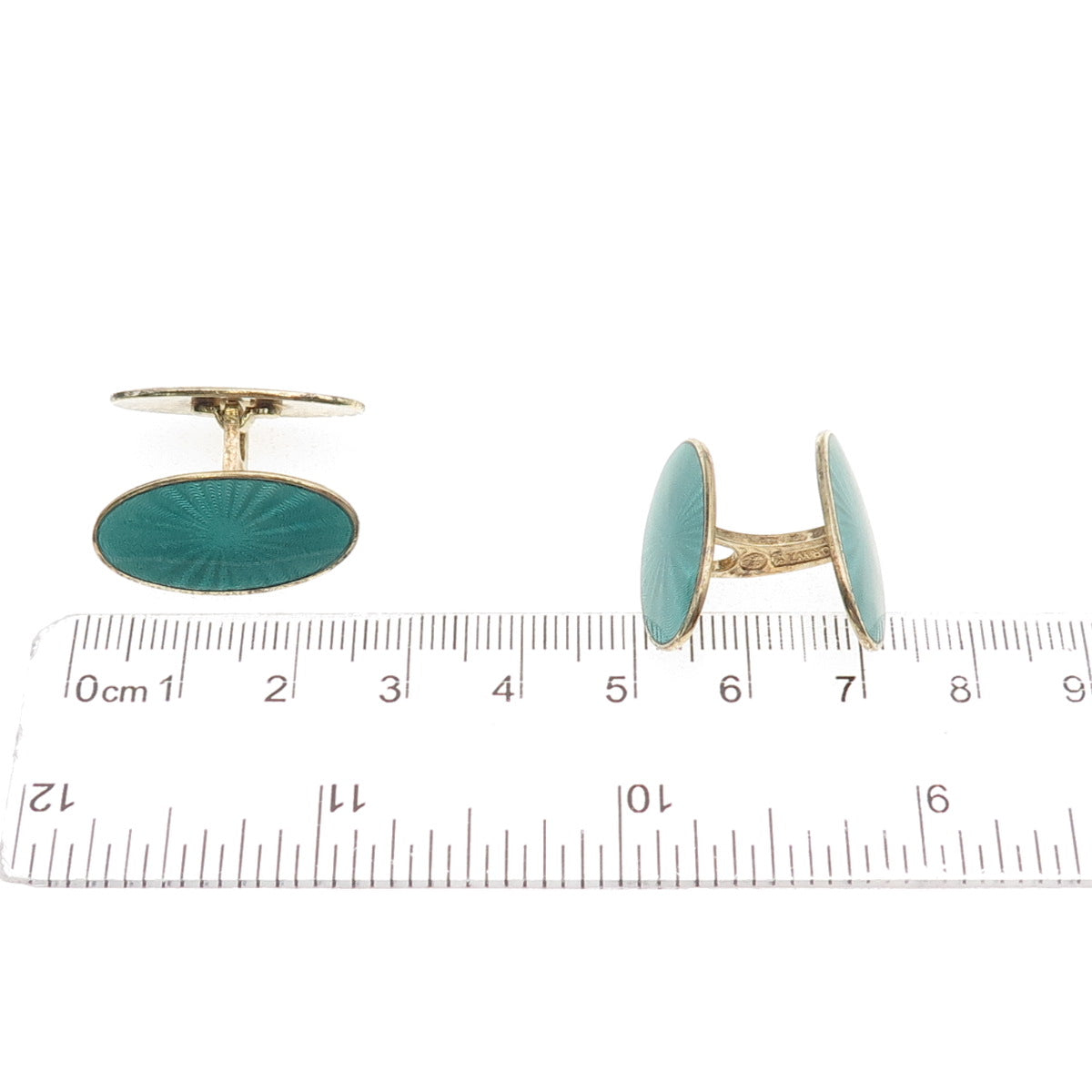 David Andersen 925S Sterling Silver Gold Plated Vintage Norway Enamel Cufflinks