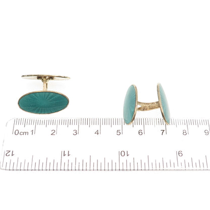 David Andersen 925S Sterling Silver Gold Plated Vintage Norway Enamel Cufflinks