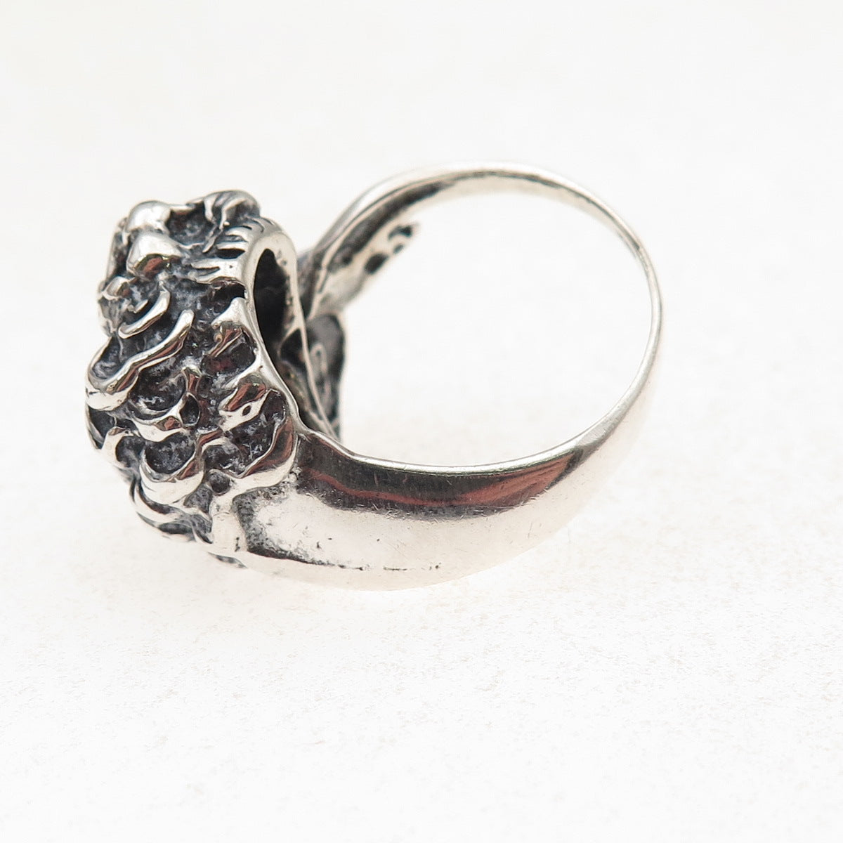925 Sterling Silver Vintage Lion Oxidized Ring Size 6.5