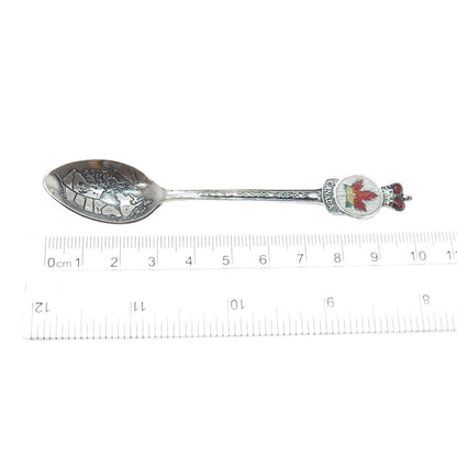 BREADNER CO. 925 Sterling Antique Enamel Canada From Sea To Sea Coffee Spoon