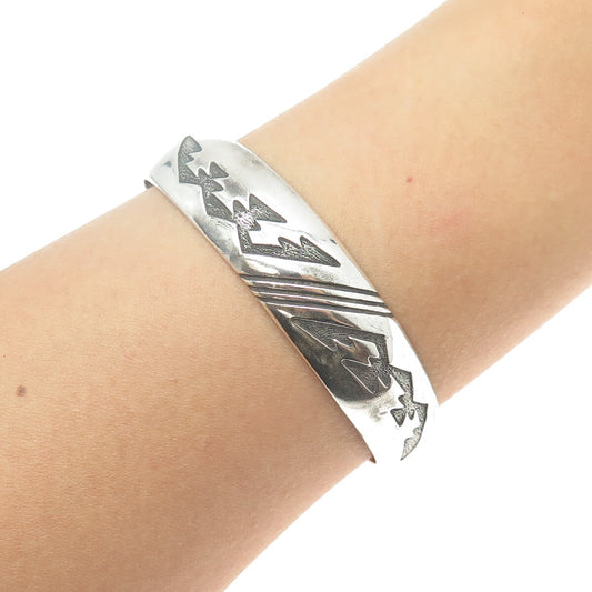 DENNIS RAMONE Old Pawn 925 Sterling Silver Mountains Adjustable Bracelet 6.75"