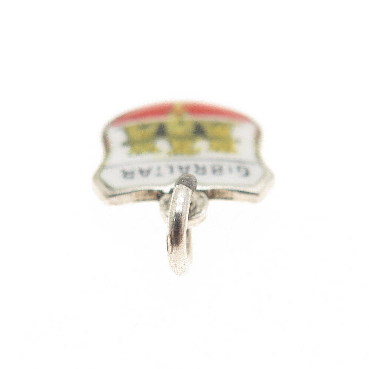 FRITZ REU & CO. 800 Silver Vintage Enamel Gibraltar Minimalist Charm Pendant