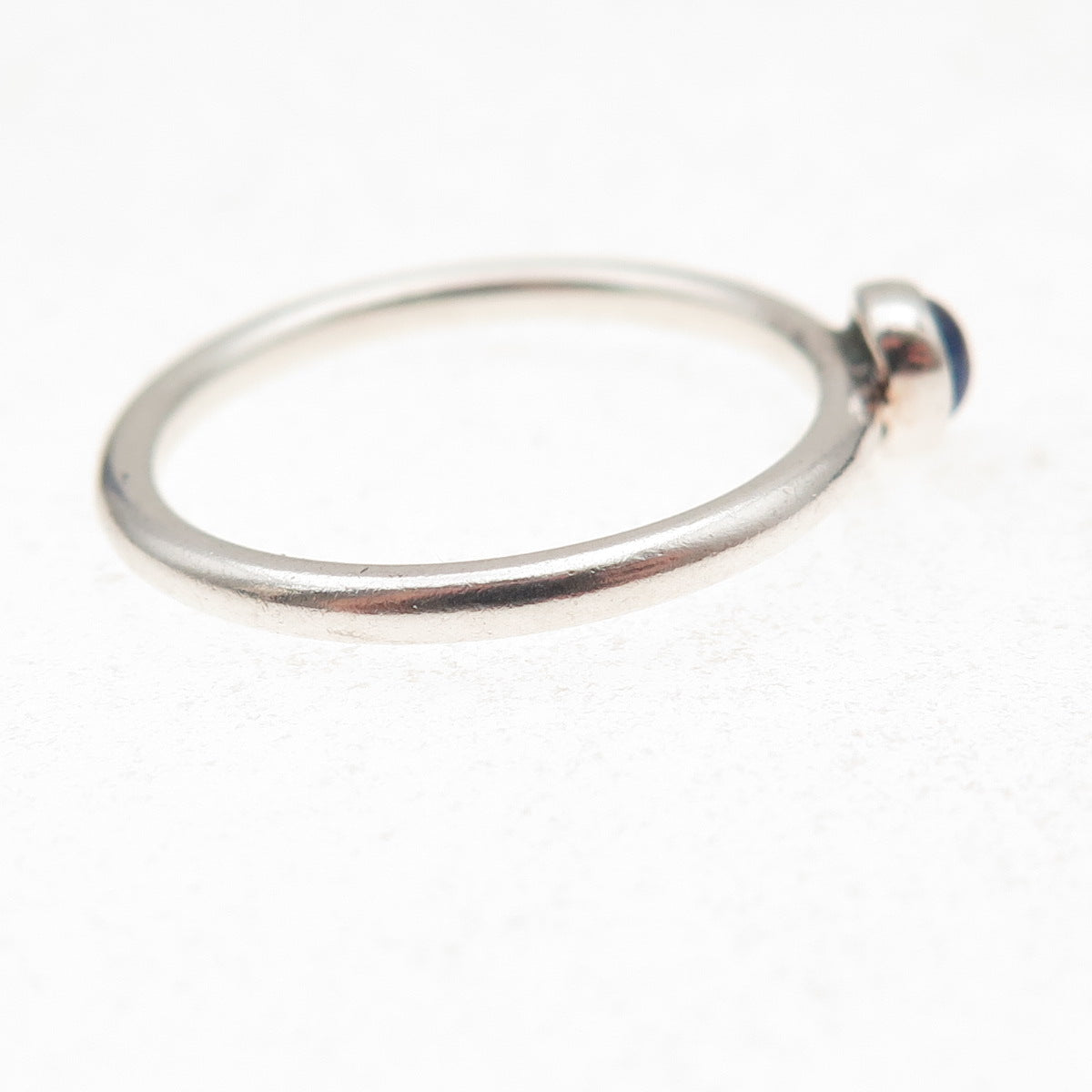 925 Sterling Silver Vintage Real Lapis Oxidized Ring Size 8
