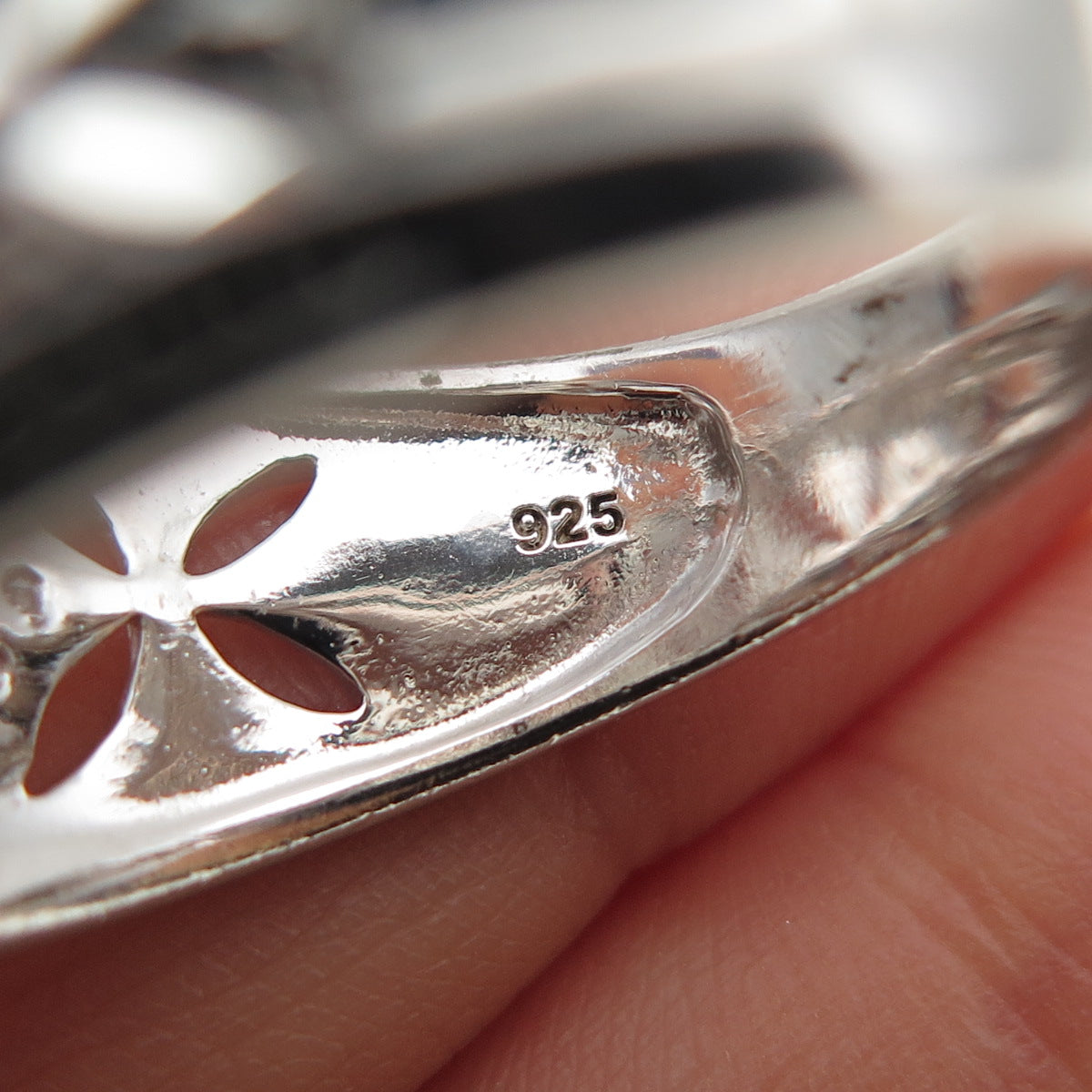 925 Sterling Silver Real Round-Cut Diamond Ring Size 10.25