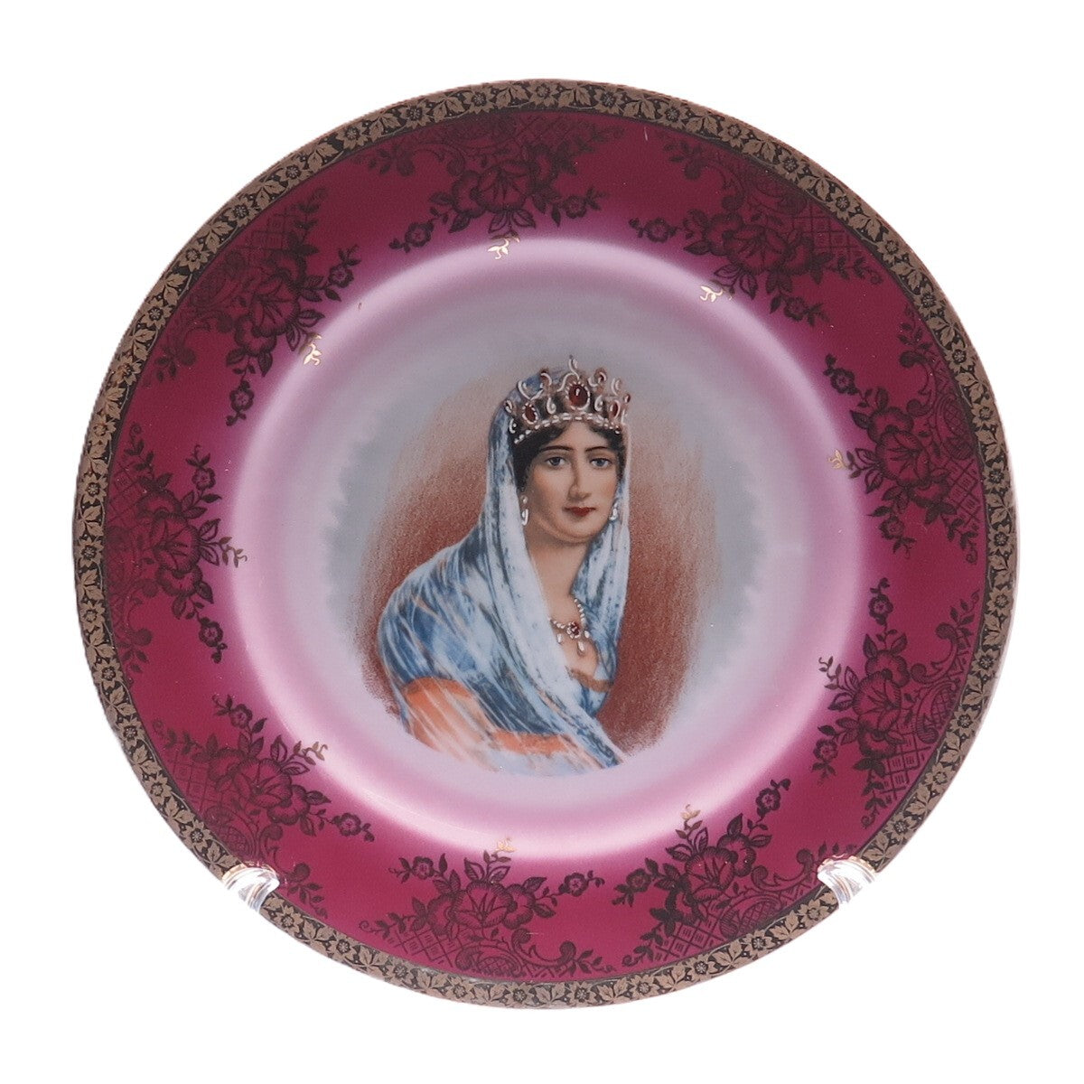 ROYAL BAYREUTH BAVARIA Antique Napoleon'S Wife Josephine Porcelain Cabinet Plate