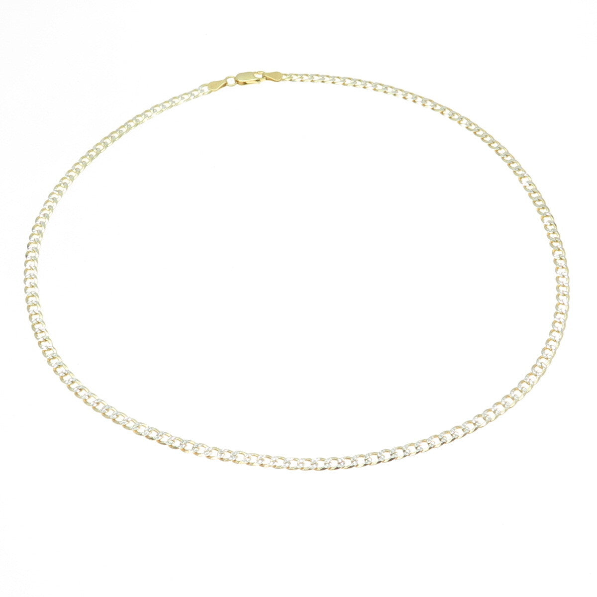 P. LUX 925 Sterling Silver 2-Tone Italy Curb Chain Necklace 20"