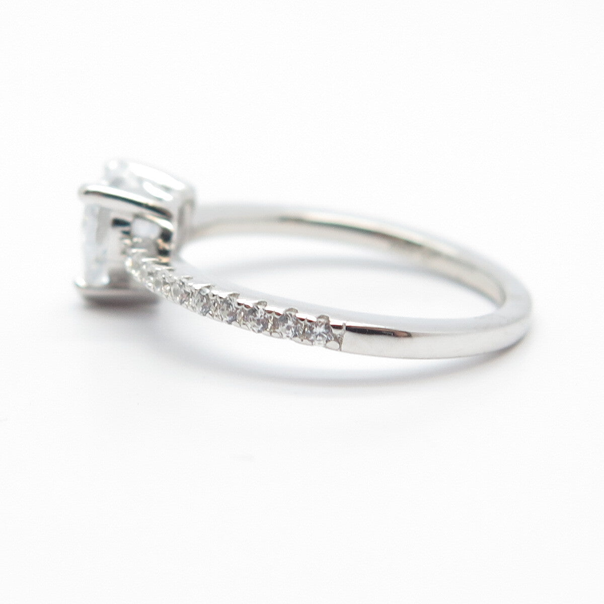 925 Sterling Silver C Z Heart Engagement Ring Size 5