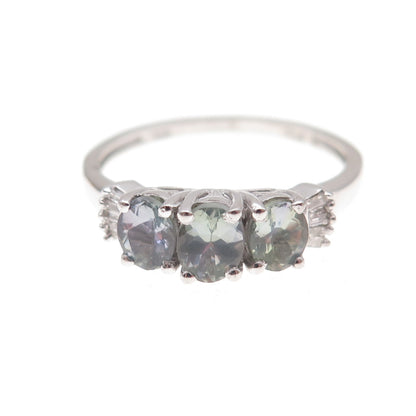 Chuck Clemency 925 Sterling Silver Real Diamond & Iolite Ring Size 8
