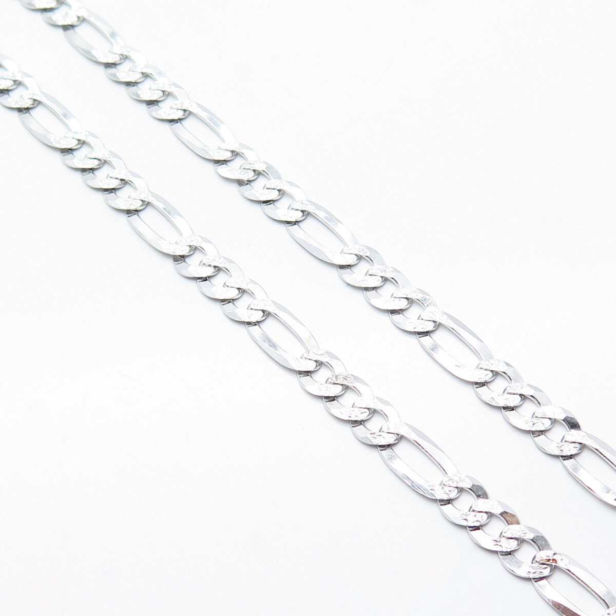 925 Sterling Silver Italy Figaro Chain Necklace 28"