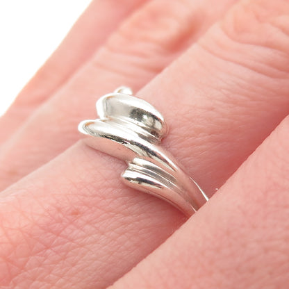925 Sterling Silver Vintage Modernist Oxidized Ring Size 6.75