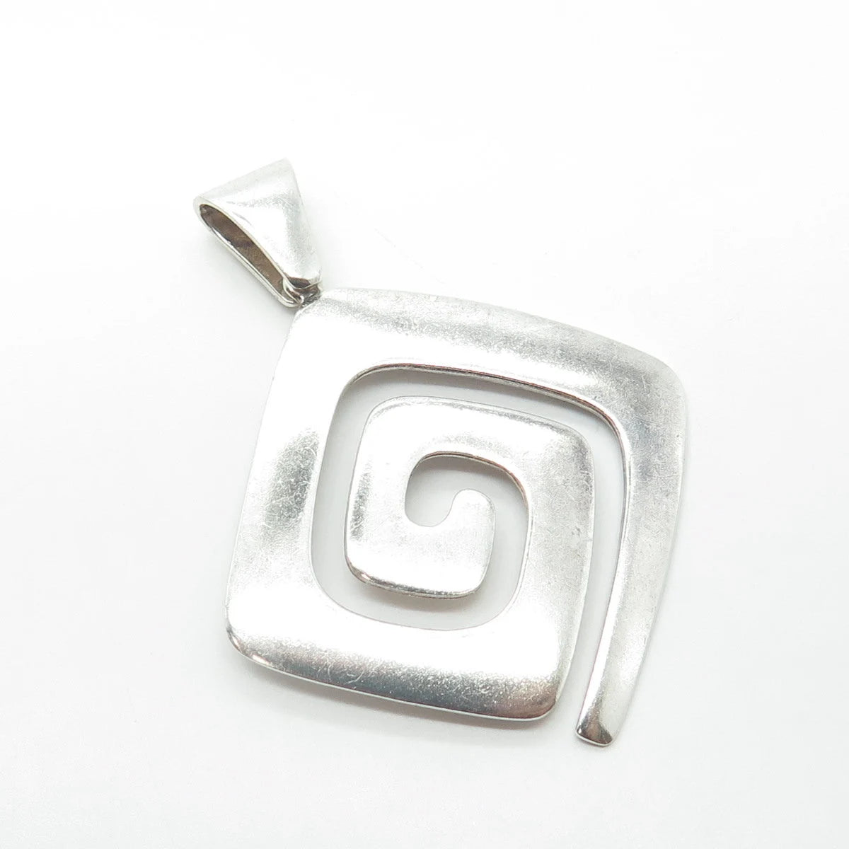 925 Sterling Silver Vintage 1979 Omega Tau Spiral Pendant