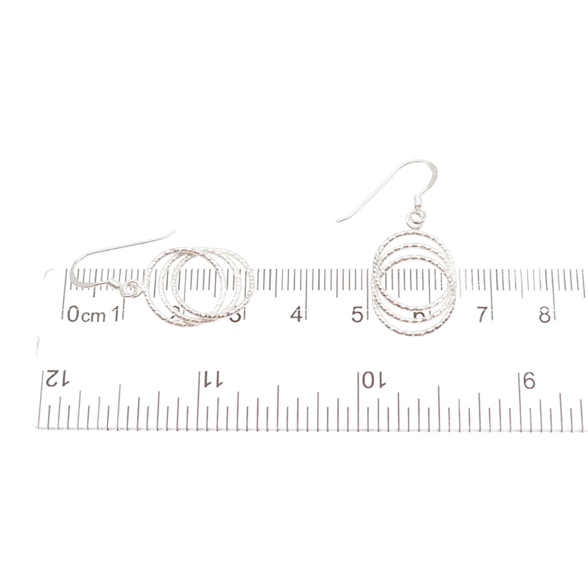 925 Sterling Silver Interlocked Circle Dangle Earrings