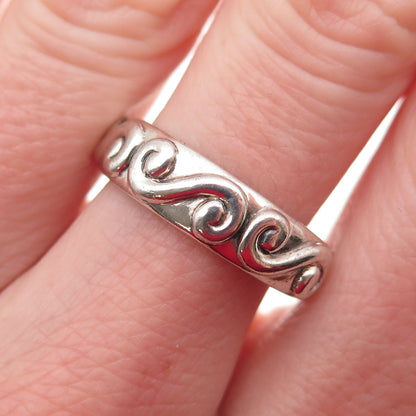 Ross Simons 925 Sterling Silver Vintage Swirl Oxidized Band Ring Size 8