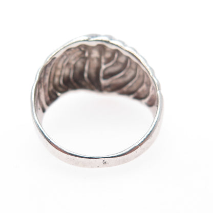 925 Sterling Silver Vintage Modernist Yin Yang Ring Size 6.25