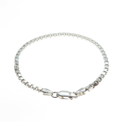 925 Sterling Silver Vintage Italy Box Link Bracelet 6.75"