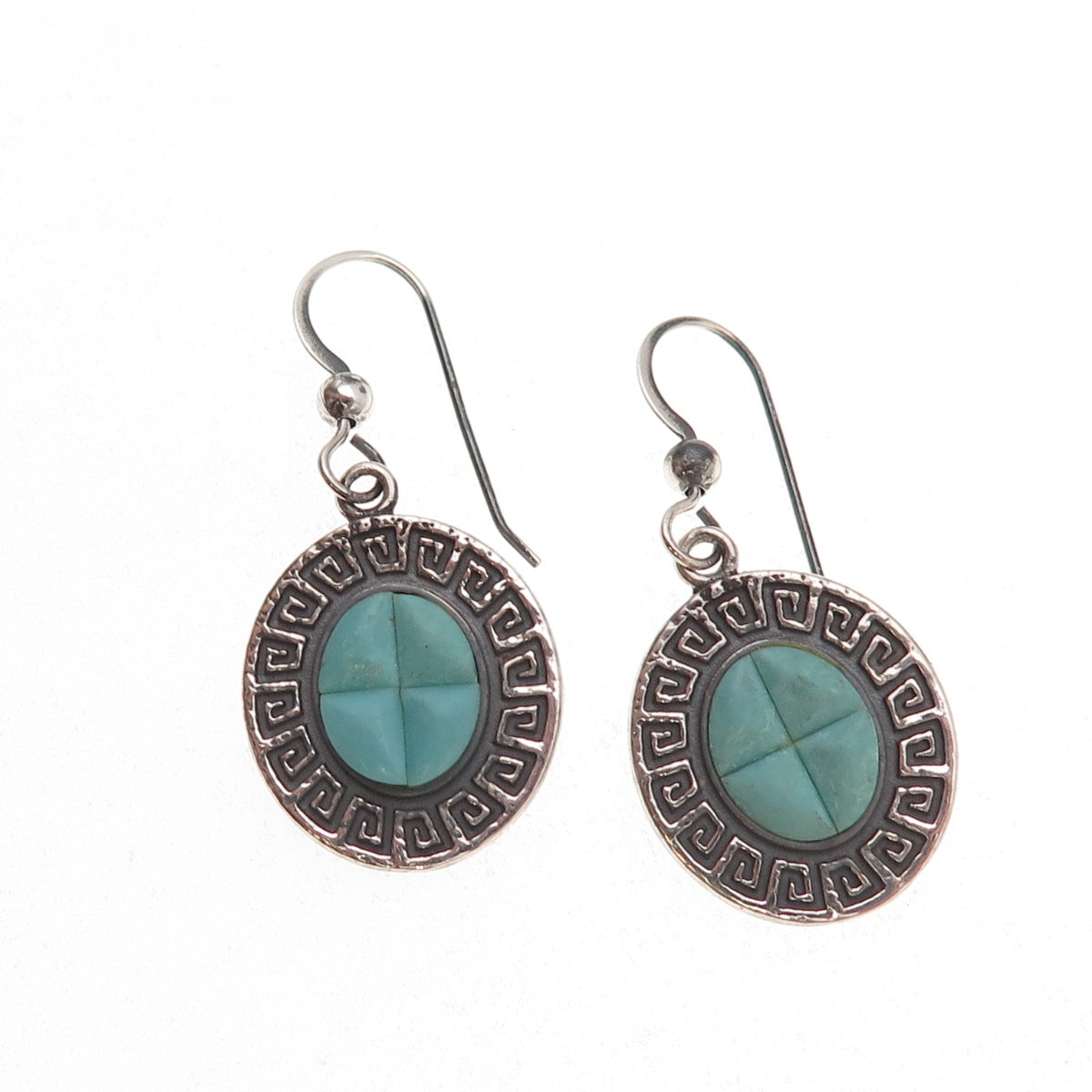 Bennard & Frances Dallasvuyaoma Old Pawn 925 Sterling Vintage Turquoise Earrings