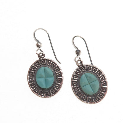 Bennard & Frances Dallasvuyaoma Old Pawn 925 Sterling Vintage Turquoise Earrings