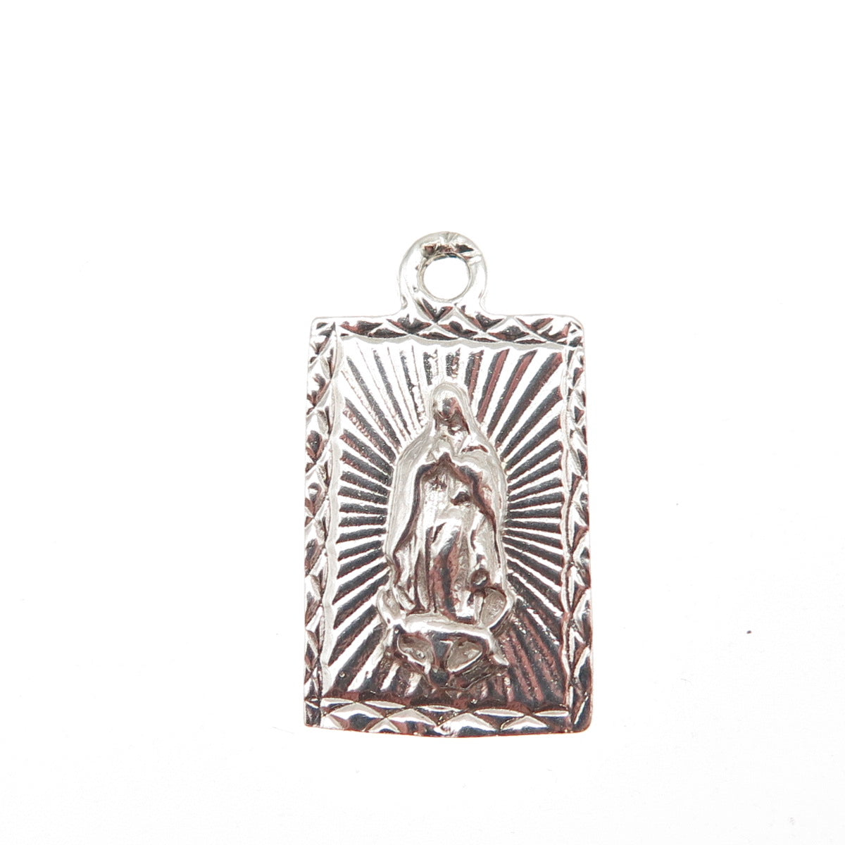 925 Sterling Silver Vintage St. Mary Religious Mini Charm Pendant