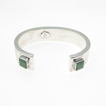 925 Sterling Vintage AC Mexico Real Turquoise Modernist Adjustable Bracelet 7"