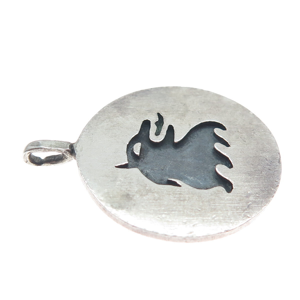 VICTORIA CONY 925 Sterling Silver Vintage Mexico Leo Zodiac Oxidized Pendant