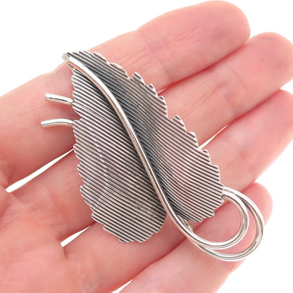 Danecraft 925 Sterling Silver Vintage Modernist Floral Oxidized Pin Brooch