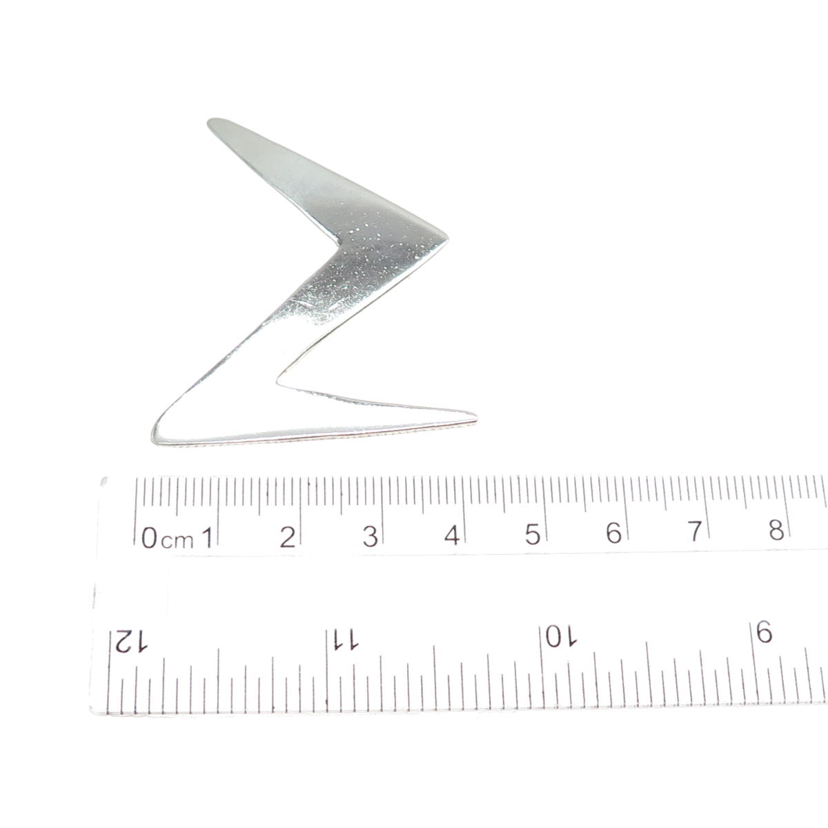 925 Sterling Silver Vintage Mexico Lightning Bolt Modernist Pin Brooch