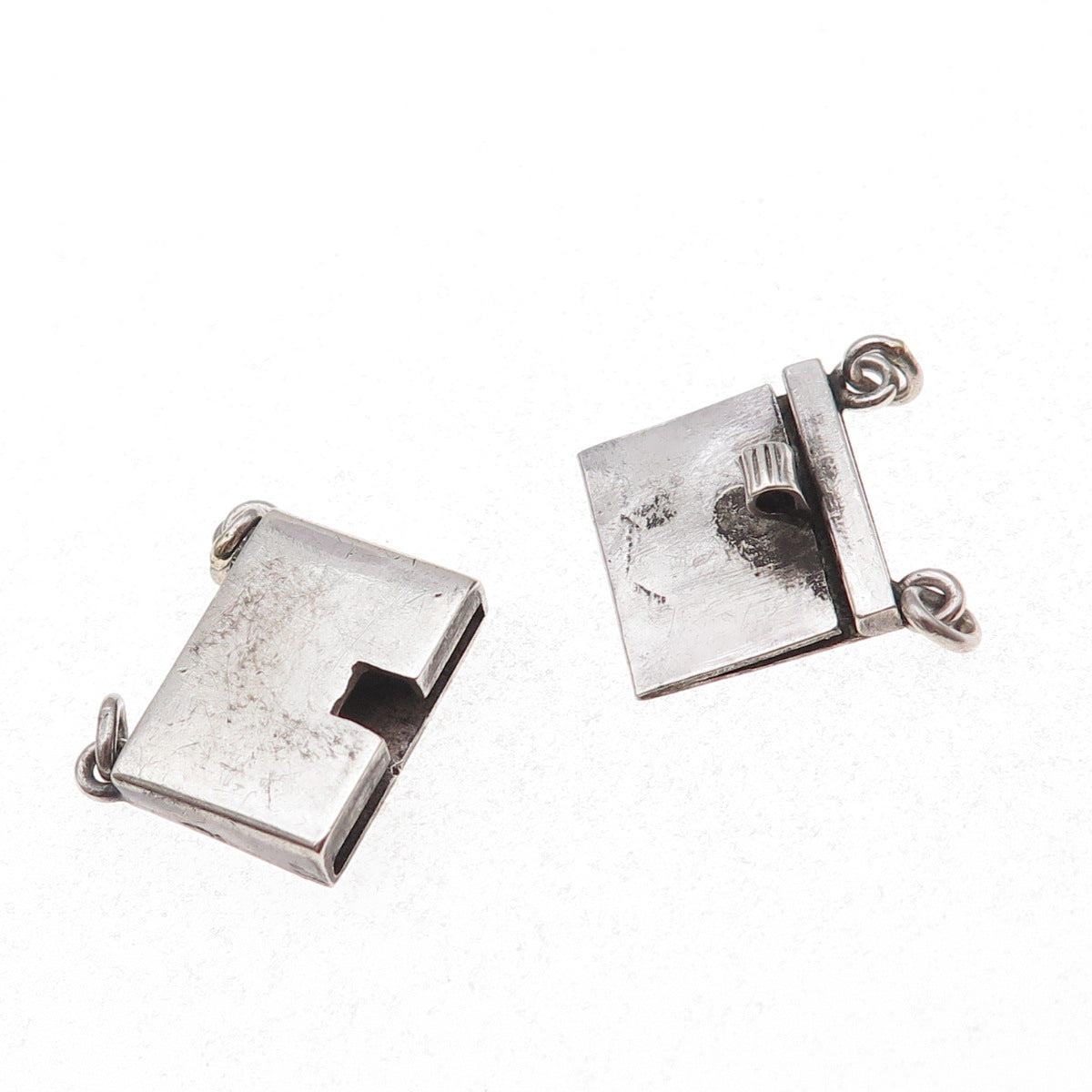 925 Sterling Silver Vintage Bracelet / Necklace Box Lock Clasp