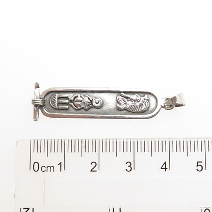 800 Silver Vintage Egypt Pharaoh & Scarab Cartouche Pendant