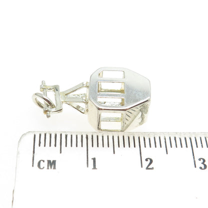 800 Silver Vintage Gondola / Cable Car Minimalist 3D Charm Pendant