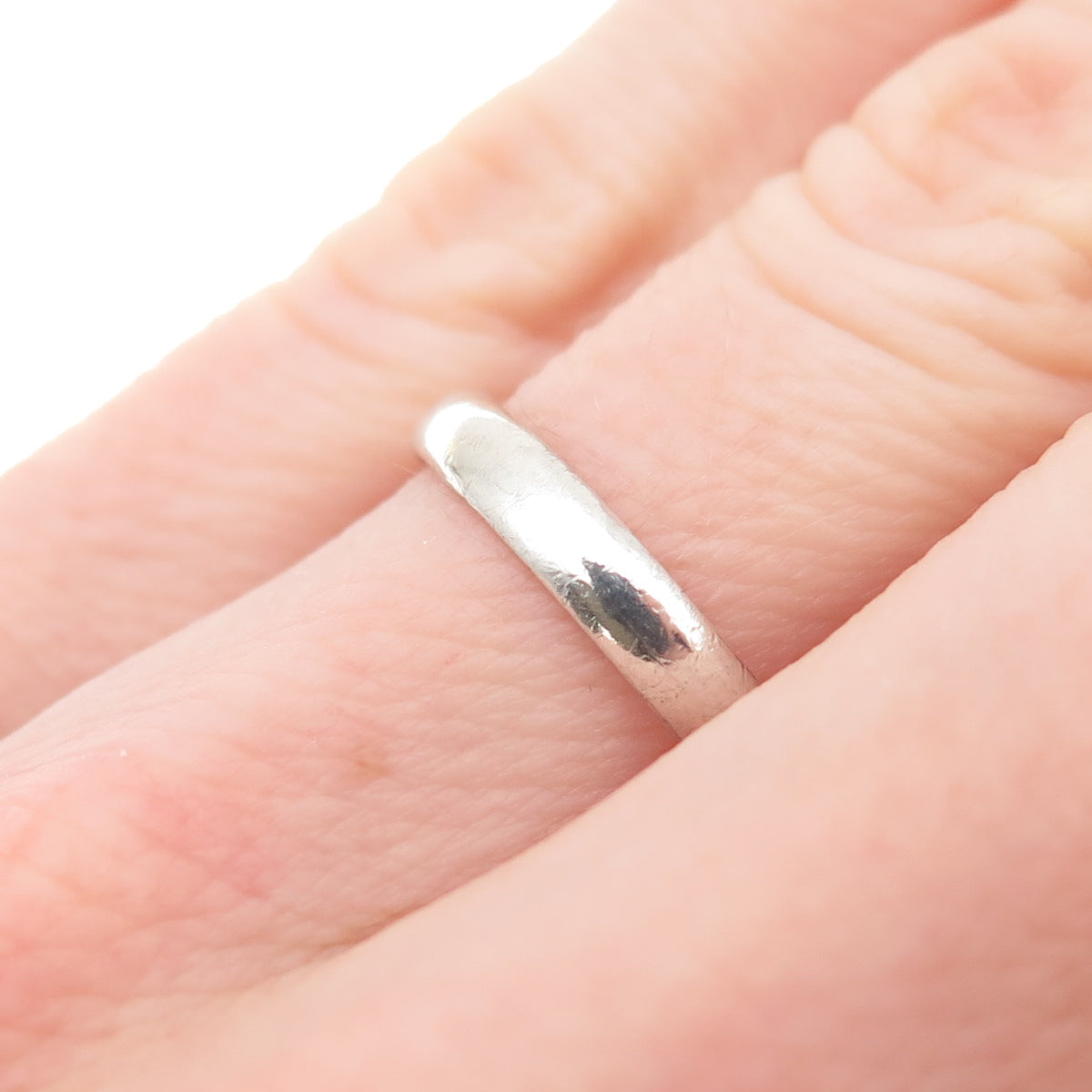 LEX 925 Sterling Silver Vintage Classic Wedding Band Ring Size 6