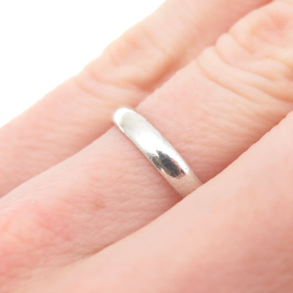 LEX 925 Sterling Silver Vintage Classic Wedding Band Ring Size 6