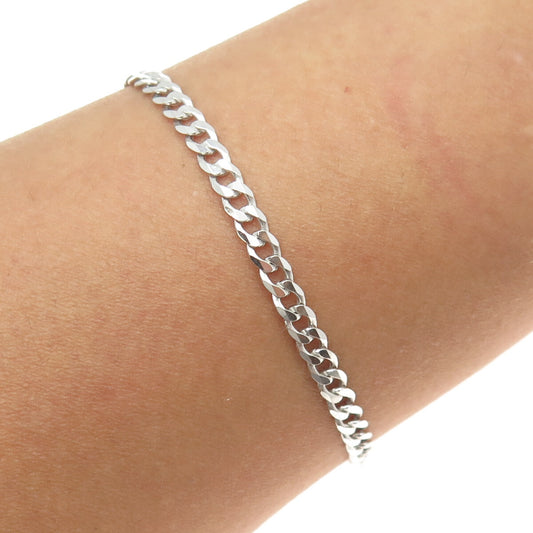 925 Sterling Silver Italy Cuban Link Bracelet 8.25"