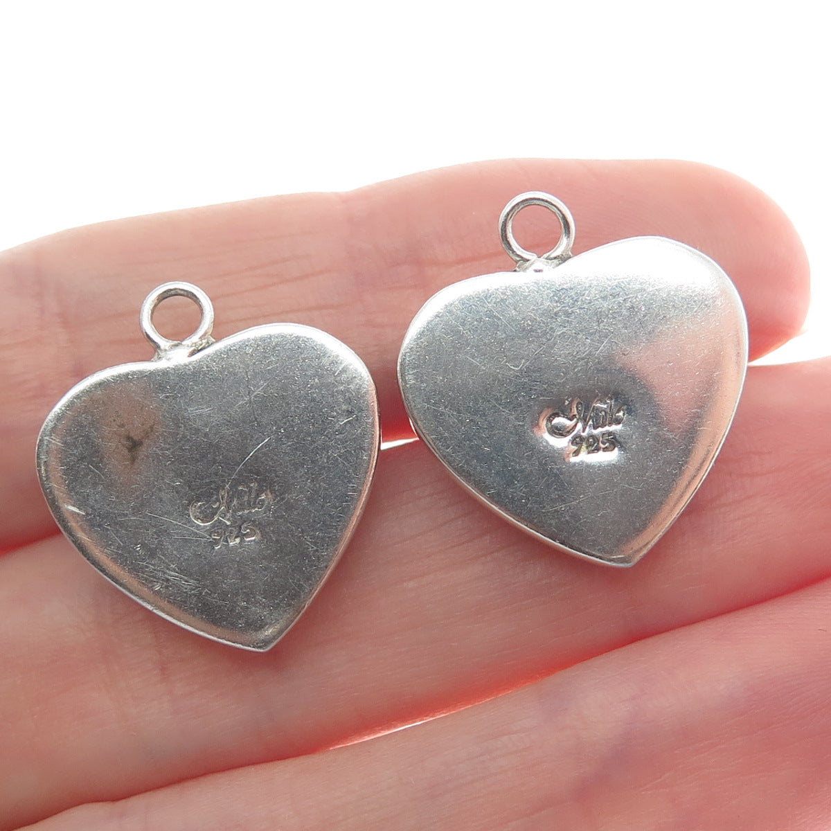 MILO 925 Sterling Silver Vintage Real Carnelian Gem Floral Heart Jacket Earrings