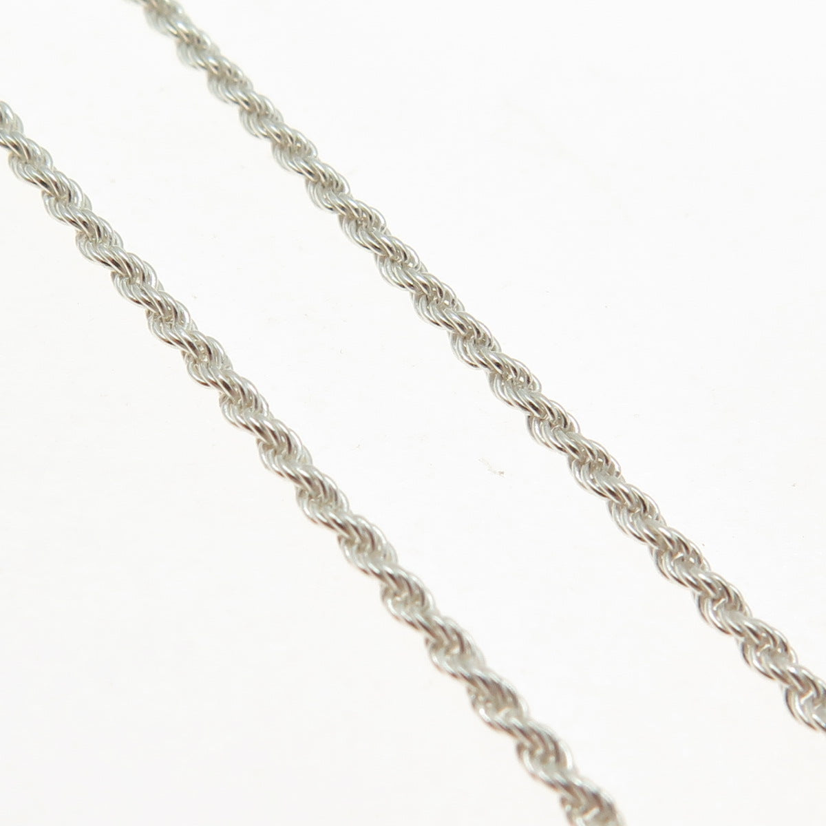 HAN 925 Sterling Silver Italy Twisted Rope Chain Necklace 16"