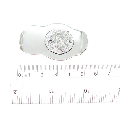 925 Sterling Silver Vintage Mexico Mayan Calendar Money Clip