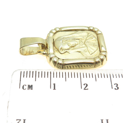 925 Sterling Silver Gold Plated Vintage Saint Mary Religious Pendant