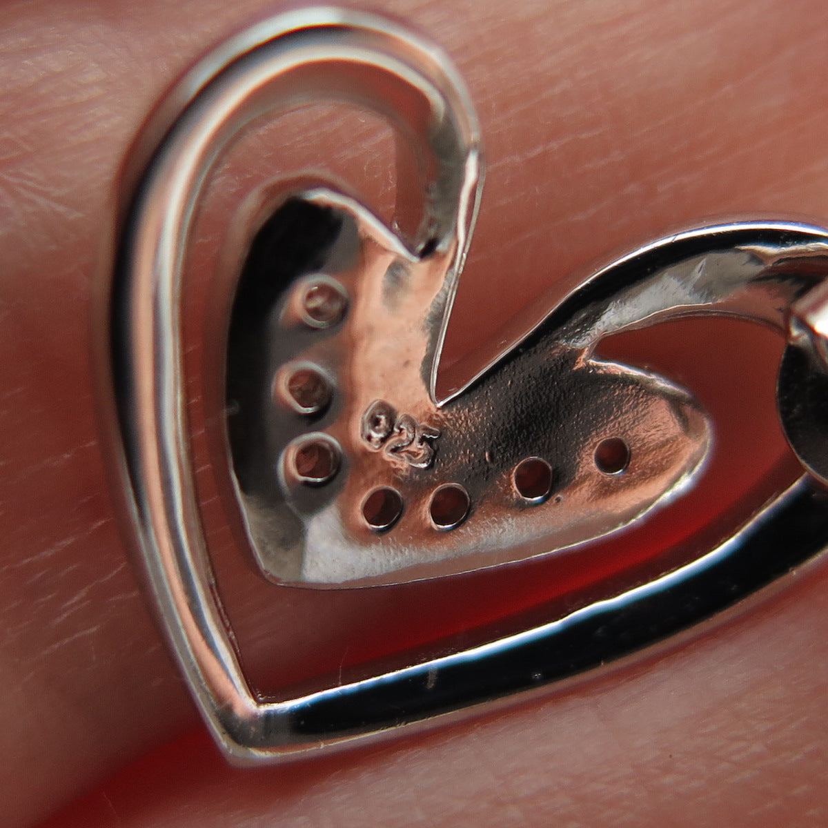 925 Sterling Silver Round-Cut C Z Modernist Heart Earrings
