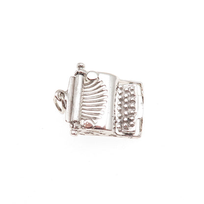 925 Sterling Silver Antique Art Deco Typewriter Oxidized 3D Charm Pendant