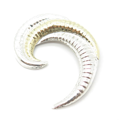 925 Sterling Silver 2-Tone Vintage Mexico Modernist Pin Brooch