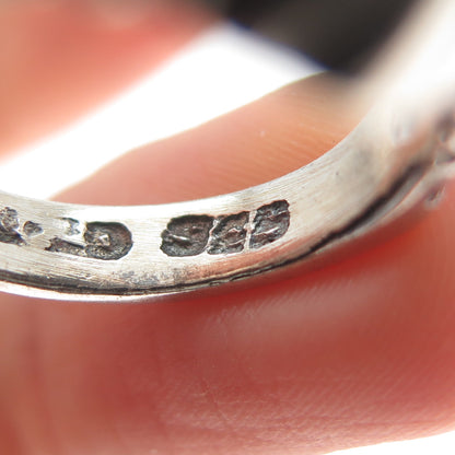 925 Sterling Silver Vintage Mexico Modernist Zig Zag Oxidized Ring Size 8